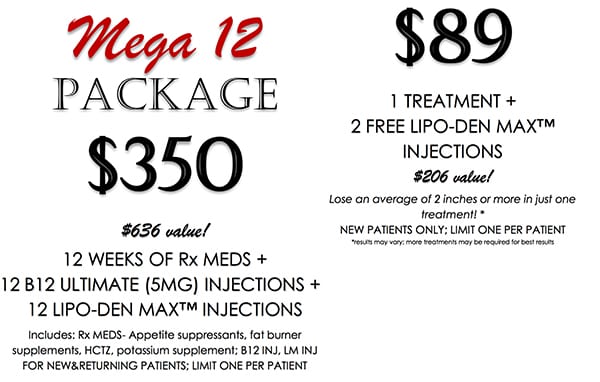 mega 12 package for $350 tri valley medical weight control